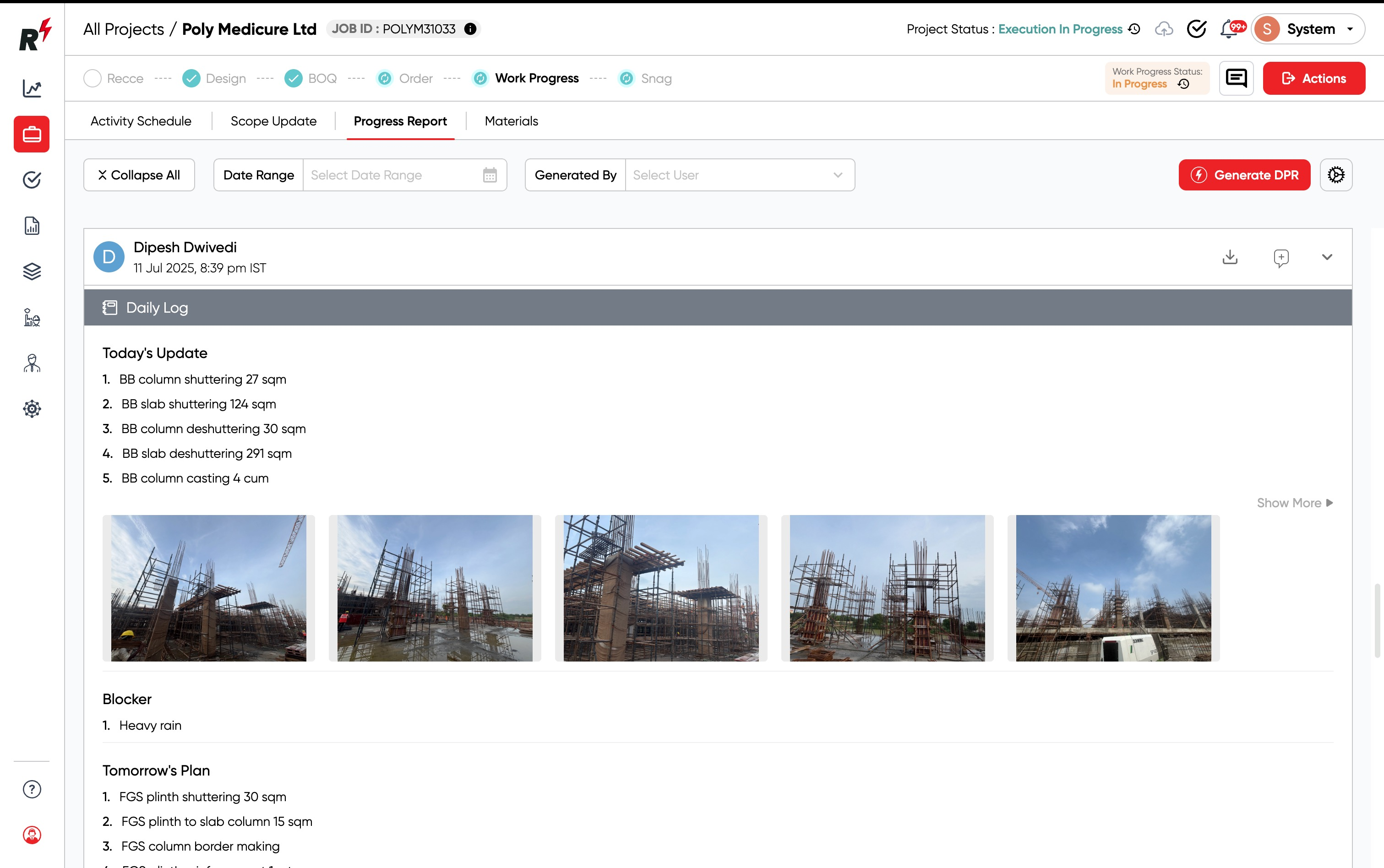 Progress Report Dashboard